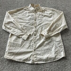 Wah Maker Shirt Mens XL White Solid Long Sleeve Western Bib Front Button Up